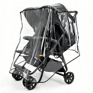 NEW Clear Rain Cover Zoe Twin Double Stroller Custom Fit Waterproof Side Zipper